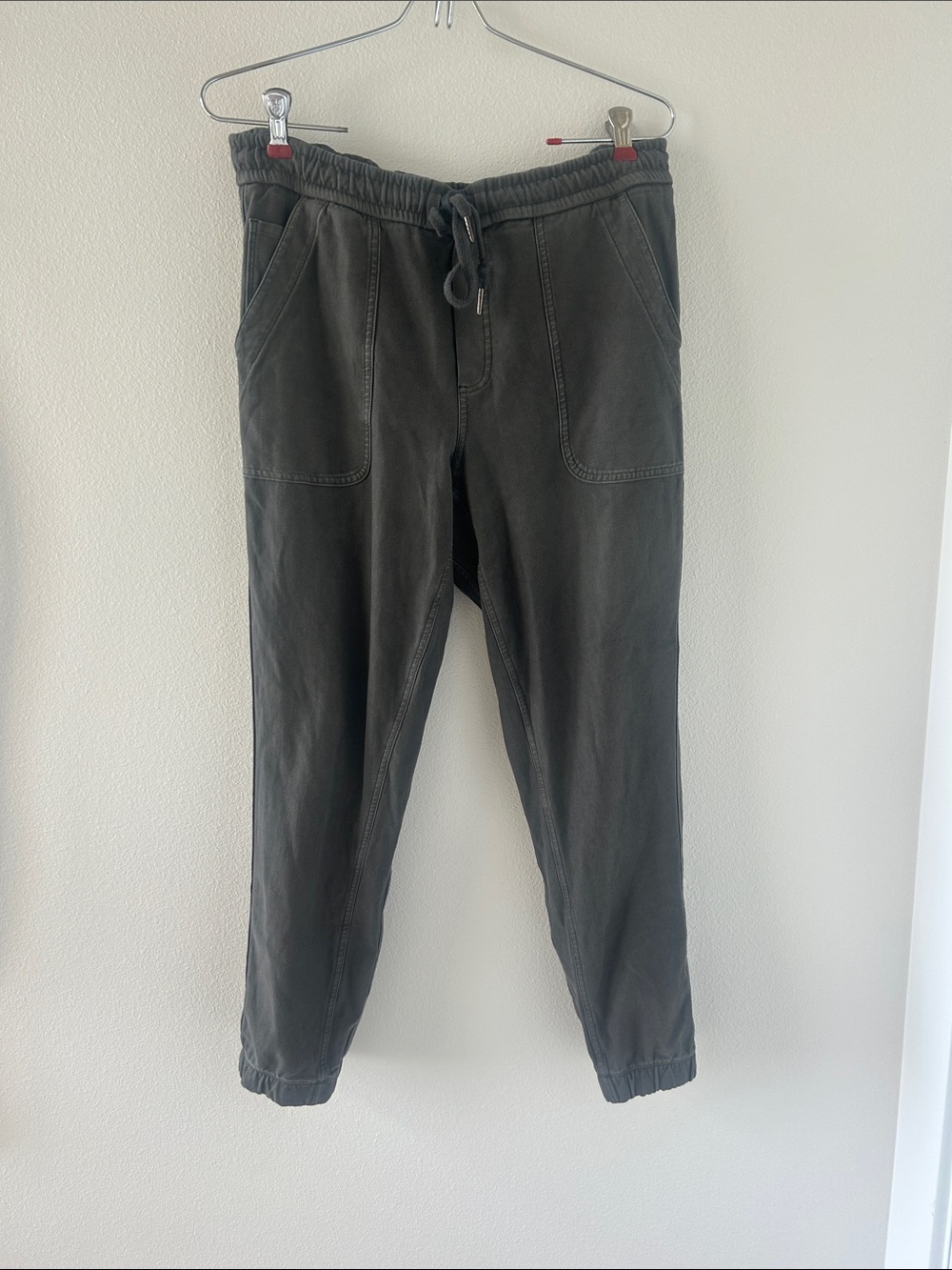 Athleta Womens Dark Charcoal Green Drawstring Joggers